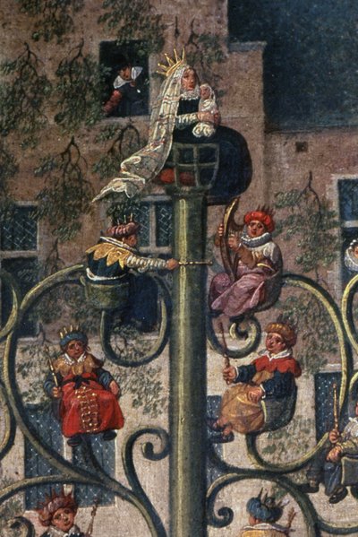 Der Triumph der Erzherzogin Isabella im Ommegang in Brüssel am Sonntag, den 31. Mai 1615, Detail des Wagens des Jesse-Stammes, 1615 (Detail) von Denys van Alsloot