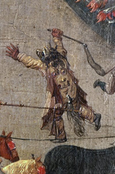 Der Triumph der Erzherzogin Isabella im Ommeganck in Brüssel am 31. Mai 1615, Detail einer kostümierten Teufelsfigur, 1615 von Denys van Alsloot