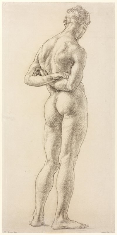 Studie einer männlichen Figur, um 1906-07 von Derwent Lees