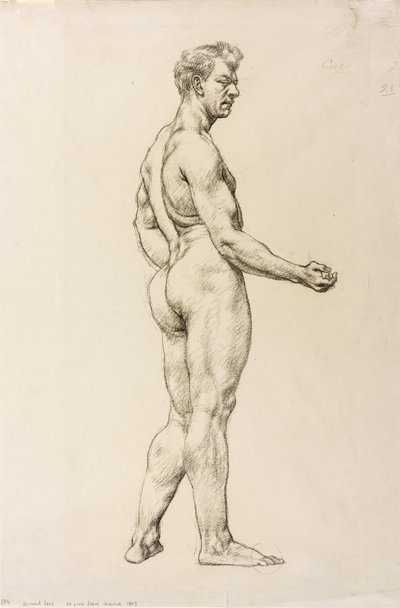 Studie einer männlichen Figur, ca. 1906-07 von Derwent Lees