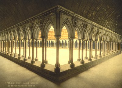 Promenade der Mönche, Mont Saint-Michel, Frankreich, Photochromdruck, ca. 1900 von Detroit Publishing Co.