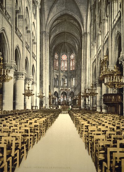 Notre Dame, Innenansicht, Paris, Frankreich von Detroit Publishing Co.