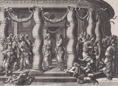 Christus und die Ehebrecherin, 1575 neu veröffentlicht 1613 von Diana Mantuana