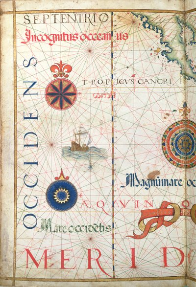 Zentralamerika und der Pazifik, Detail aus einem Weltatlas, 1565 von Diego Homem