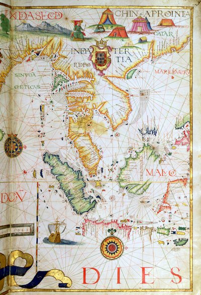 Festland Südostasien, Detail aus einem Weltatlas, 1565 von Diego Homem