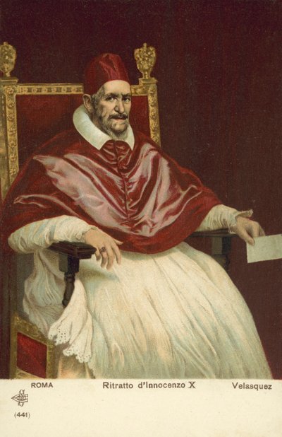 Porträt von Papst Innozenz X. von Diego Rodriguez de Silva y (after) Velazquez