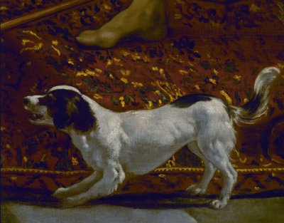Das Gewand Josefs – Detail des Hundes – 17. Jahrhundert – Spanischer Barock – Restauriert 1989 von Diego Velázquez