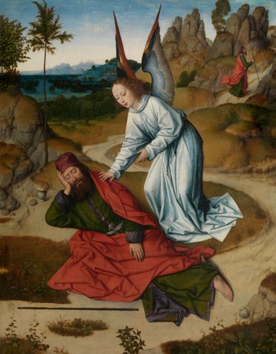 Elija in der Wüste (Detail) von Dirck Bouts