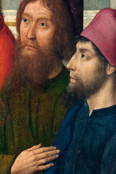 Pfarrkirche (Parochiekerk Sint-Pieter). Gemälde. Das letzte Abendmahl. Dirk Bouts. 1464-1468. (Detail) von Dirck Bouts