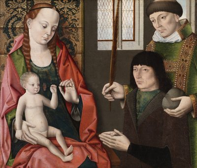 Jungfrau und Kind mit Heiligem Stephanus und einem Stifter, ca. 1480 von Dirck Bouts