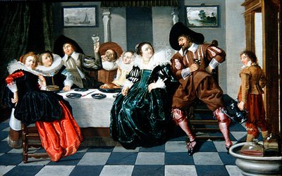 Elegante Gesellschaft an einem Tisch in einem Innenraum von Dirck Hals