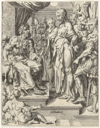 Christus vor Herodes von Dirck Volckertsz. Coornhert (attributed to)
