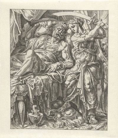 Judith enthauptet Holofernes von Dirck Volckertsz. Coornhert (attributed to)