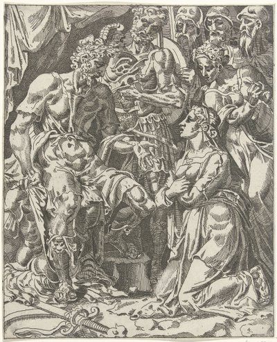 Judith vor Holofernes von Dirck Volckertsz. Coornhert (attributed to)