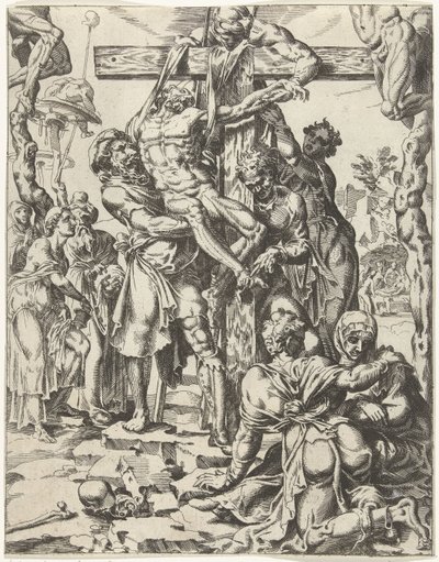 Kreuzabnahme von Dirck Volckertsz. Coornhert (attributed to)