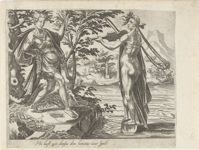 Die Unbeständigkeit des Glücks; Es ist leicht zu tanzen, wenn das Glück für dich spielt von Dirck Volckertsz. Coornhert (attributed to)