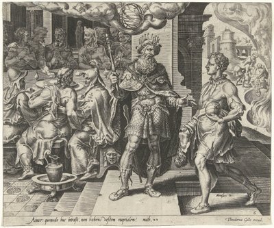 Bestrafung des Mannes ohne Hochzeitskleidung (Serie) von Dirck Volckertsz. Coornhert