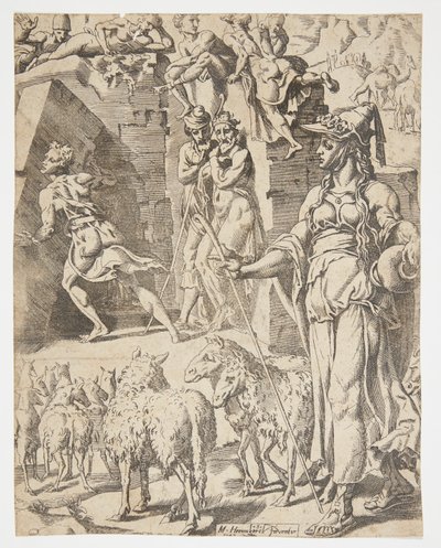 Jakob rollt den Stein vom Mund des Brunnens von Dirck Volckertsz. Coornhert