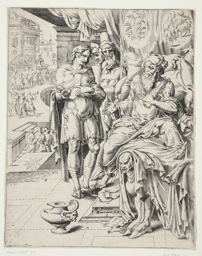 Joseph deutet die Träume des Pharao von Dirck Volckertsz. Coornhert