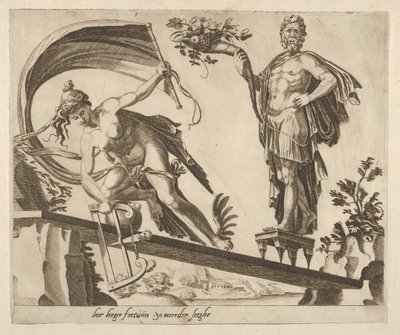 Wenn das Glück reichlich ist, wird der Fall tiefer sein aus Sechs Sprüchen über das Glück, ca. 1560 von Dirck Volkertsen Coornhert
