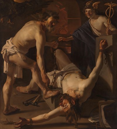 Prometheus wird von Vulkan angekettet von Dirck van Baburen