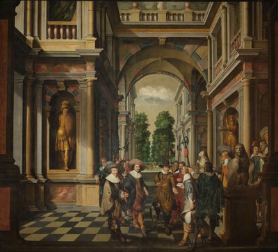 Eine siebenteilige dekorative Sequenz: Eine Galerie von Dirck van Delen