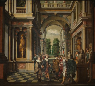 Eine siebenteilige dekorative Sequenz: Eine Galerie von Dirck van Delen
