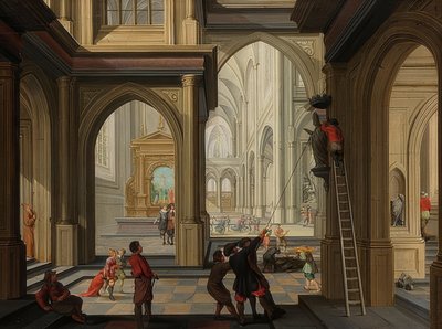Bildersturm in einer Kirche. 1630 von Dirck van Delen
