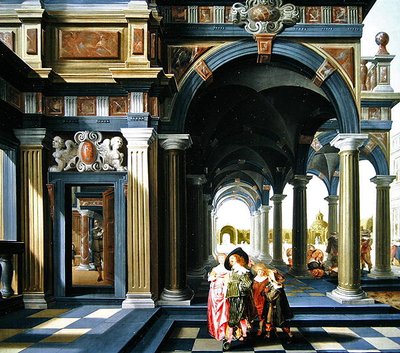 Elegante Figuren in einer Loggia, 1635 von Dirck van Delen