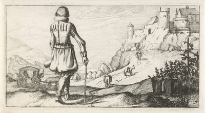 Mann in Wams in einer Berglandschaft von Dirk Eversen Lons