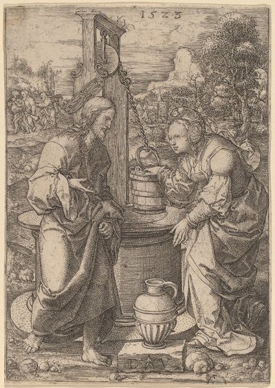 Christus und die Frau von Samaria von Dirk Jacobsz Vellert