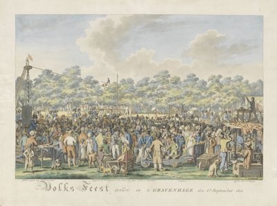 Volksfest zu Ehren der Ankunft von Willem Frederik George Lodewijk, Erbprinz der Niederlande und Anna Paulowna, Großfürstin von Russland von Dirk Sluyter