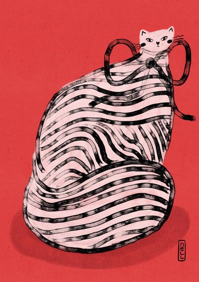 Launische rot gestreifte Katze von Dirkie Nell