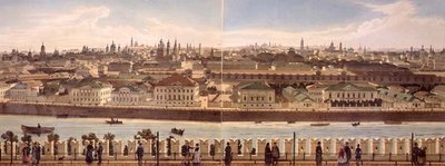 Ansicht von Zamoskvoreche vom Kreml, aus einem Panorama von Moskau, graviert von Philippe Benoist und Aubrun, veröffentlicht von Lemercier, ca. 1840 von Dmitri (after) Indieitzeff