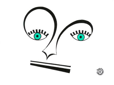 Alt-Schlüssel-Gesicht - Gesicht mit Schlüssel und Musiknotation gezeichnet von Dmitri Smirnov