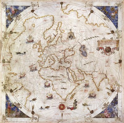 Portolan-Karte der Welt, 1519 von Dolfin Bonaldo