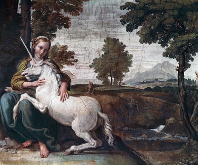 Eine Jungfrau mit einem Einhorn von Domenichino