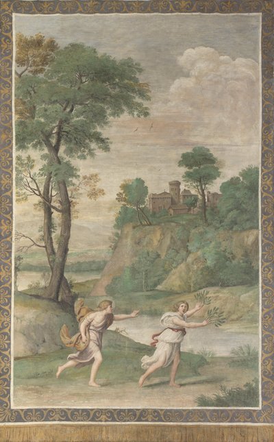 Apollo verfolgt Daphne Fresko aus der Villa Aldobrandini, 1617-1618 von Domenichino