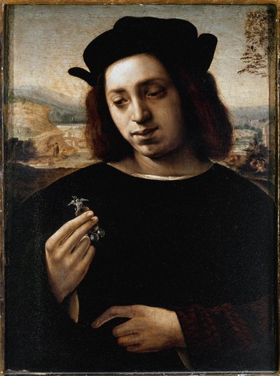 Porträt eines Mannes, bekannt als der Goldene - Öl auf Leinwand von Domenico Ghirlandaio