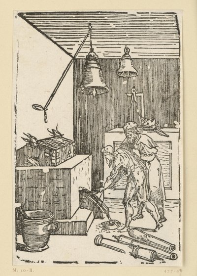 Der Glocken- und Geschützguß. Aus der Folge "De re metallica". von Domenico Beccafumi