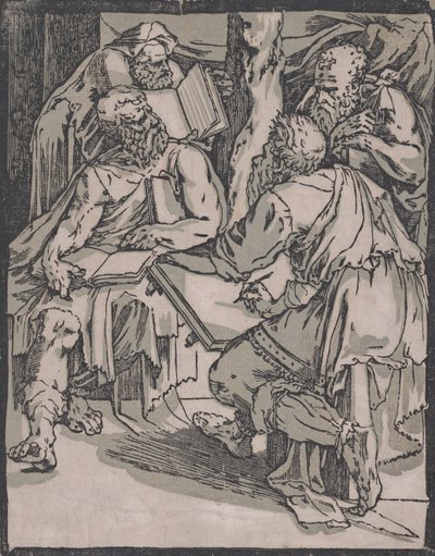 Vier Kirchenlehrer, ca. 1540-1550 von Domenico Beccafumi