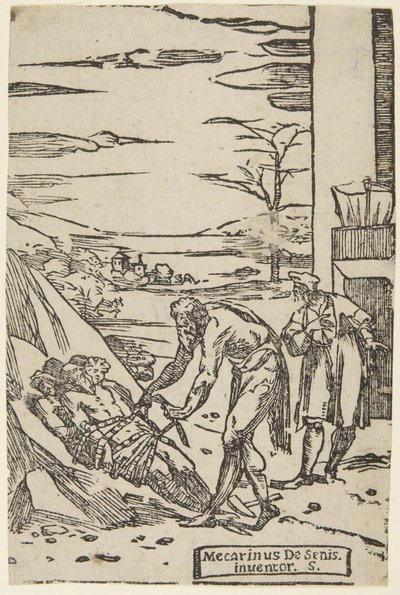 Der Barbier, aus der Serie Die alchemistischen Eigenschaften der Metalle von Domenico Beccafumi