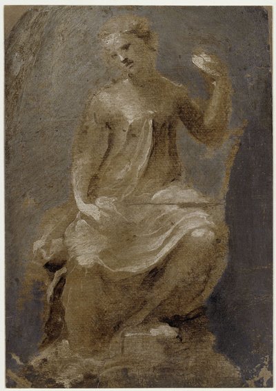 Thronende weibliche Figur (Amor Patriae) von Domenico Beccafumi