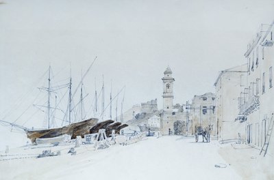 Ansicht der Waffen in Taggia, ca. 1860, von Pasquale Domenico Cambiaso (1811-1894), Italien von Domenico Cambiaso