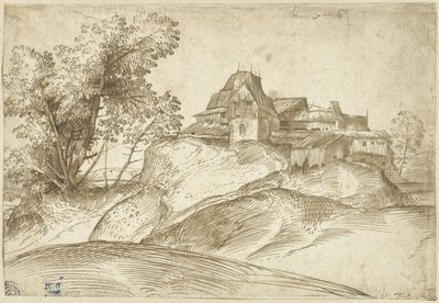 Siedlung auf einem Hügel von Domenico Campagnola