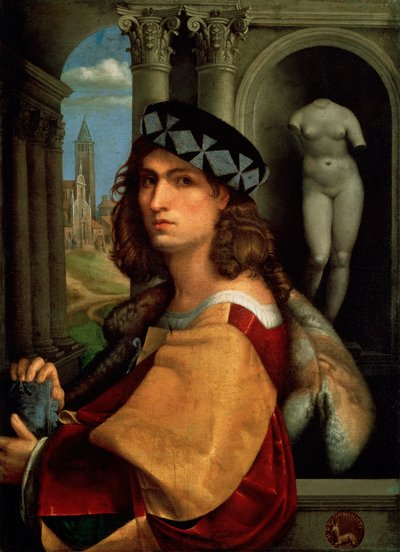 Porträt eines Mannes, Selbstporträt, 1512 von Domenico Capriolo