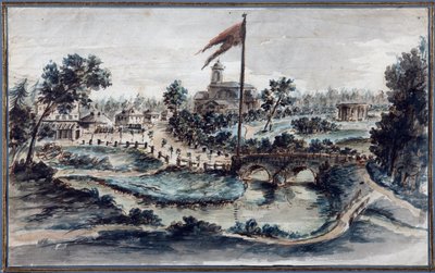 Ansicht des Pavlovsk-Parks mit dem Krankenhaus der Heiligen Maria Magdalena von Domenico Felice Lamoni