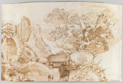 Die Apotheose des Romulus: Entwurf für eine Decke, ca. 1675-76 von Domenico Maria Canuti