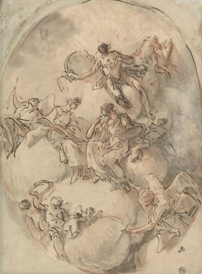 Studie für die Decke: Apollo und andere Figuren von Domenico Mondo