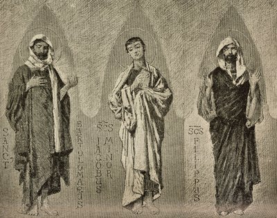 Heilige Bartholomäus, Jakobus der Jüngere und Philippus, Kartons von Domenico Morelli für das Mosaik in der Kathedrale von Amalfi von Domenico Morelli